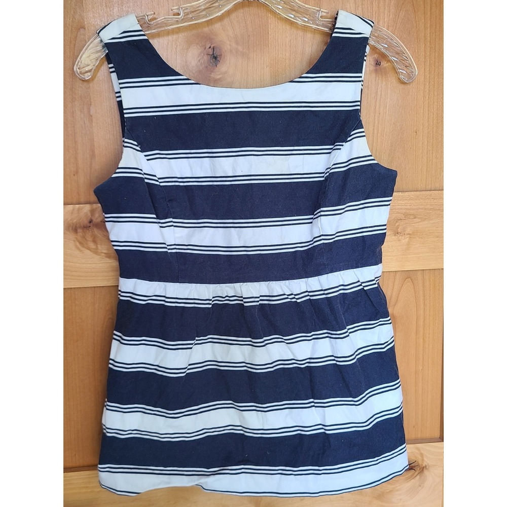 Vineyard Vines Sz 0 XS Cotton Blue White Breton Striped Coastal Nautical Top